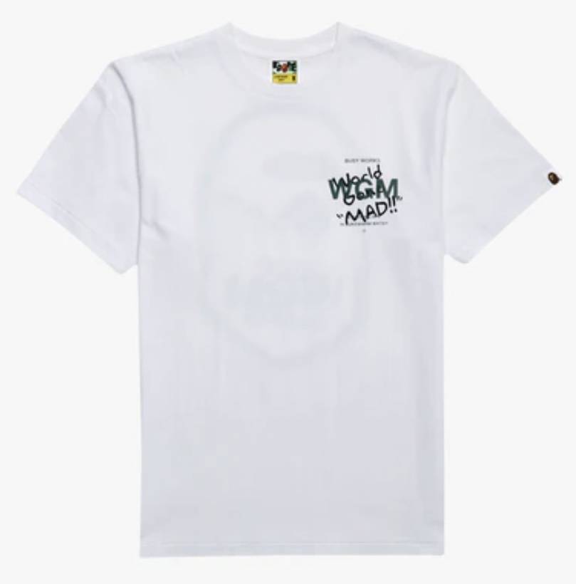 A Bathing Ape (BAPE) Woodland Camo WGM Ape Head Tee (White)