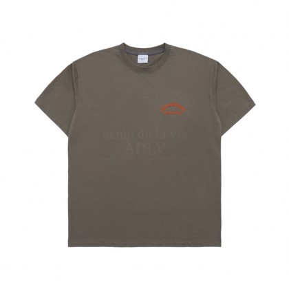 ADLV Script Embossing Chain Needlework Short Sleeve T-Shirt
