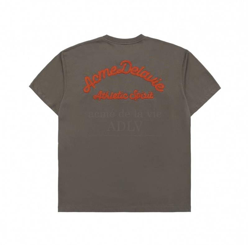 ADLV Script Embossing Chain Needlework Short Sleeve T-Shirt