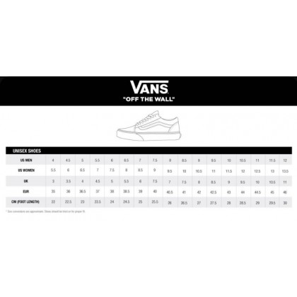 Vans Sk8 Vans Sneakers Size Chart Vans Sk8-Hi Black