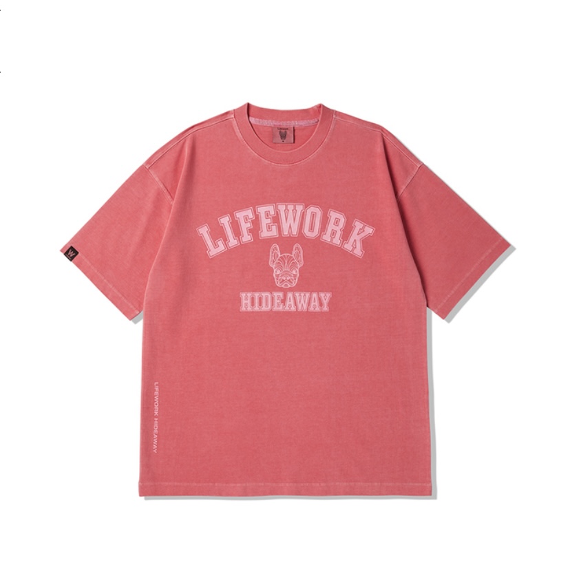 【oan】Rochique Pigment Short Sleeve T-Shirt LifeWork Arch Pigment Short Sleeve T-Shirt (Red)
